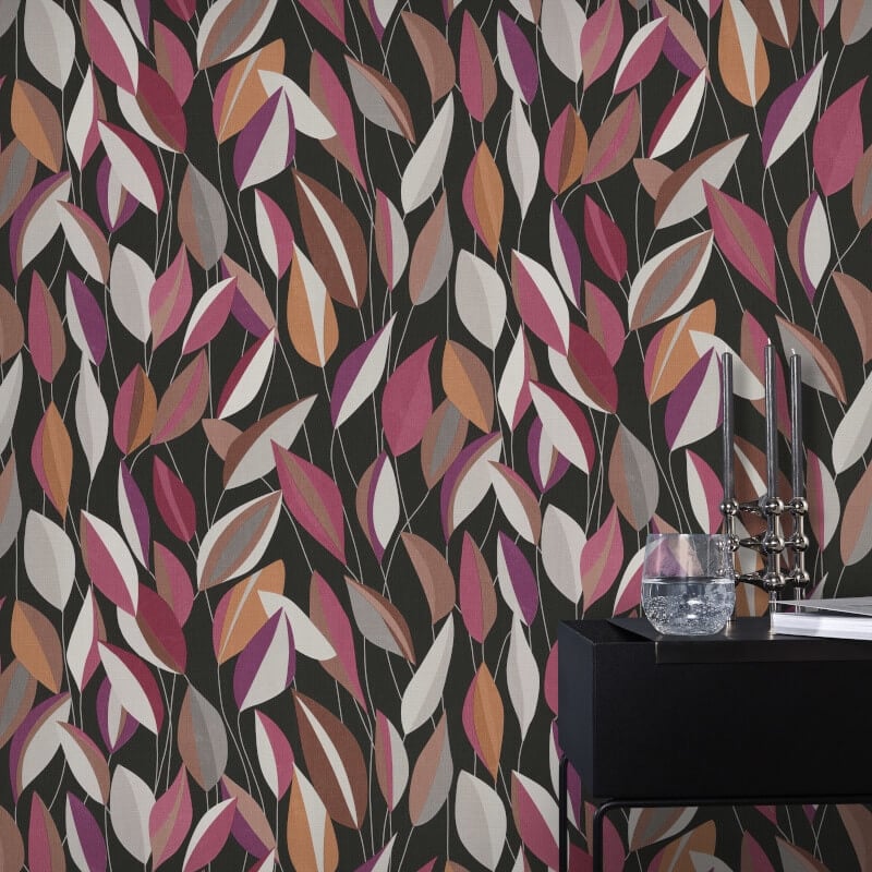 Foliage Leaf Wallpaper - Violet/Multi - Erismann - 10431 - 06Wallpaper199