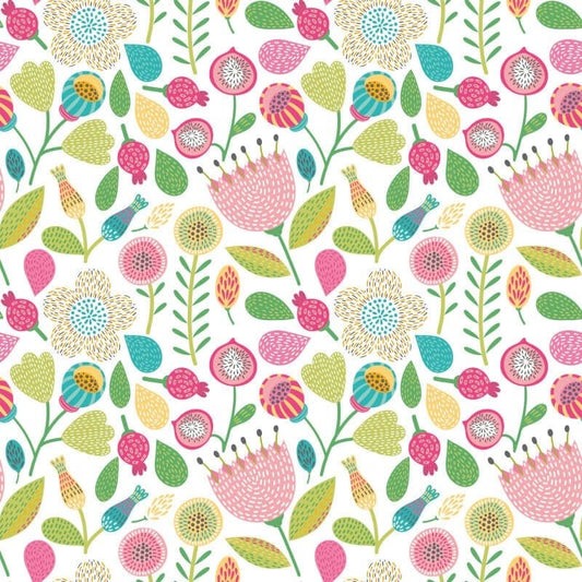 Folk Floral Wallpaper - Tutti Frutti - Hoopla Walls - HWA1287WWallpaper199