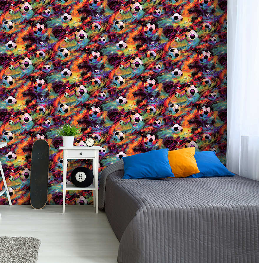 Football Galaxy Wallpaper - Multi - Holden Décor - 13780Wallpaper199