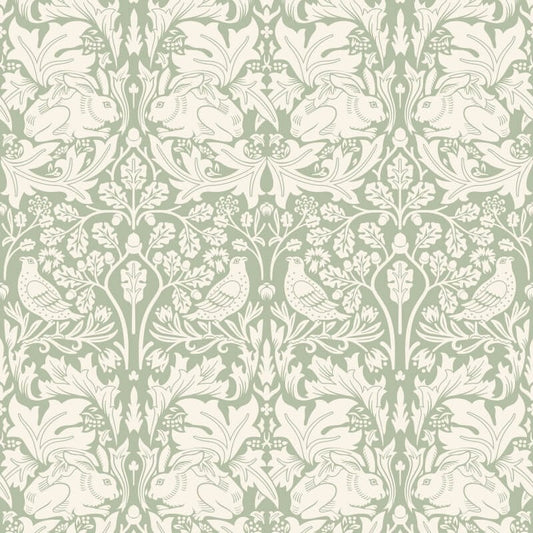 Forest Rabbit Wallpaper - Sage Green - Hoopla Walls - HWA1141WWallpaper199
