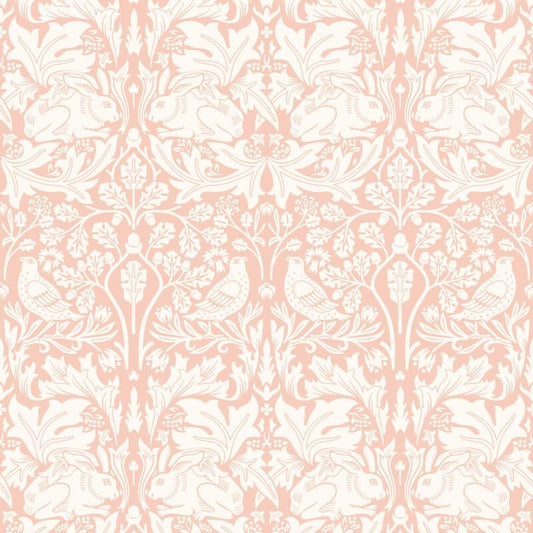 Forest Rabbit Wallpaper - Soft Pink - Hoopla Walls - HWA1136WWallpaper199