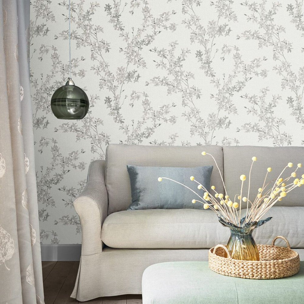 Forsythia Wallpaper - Steel - Laura Ashley - 113349Wallpaper199