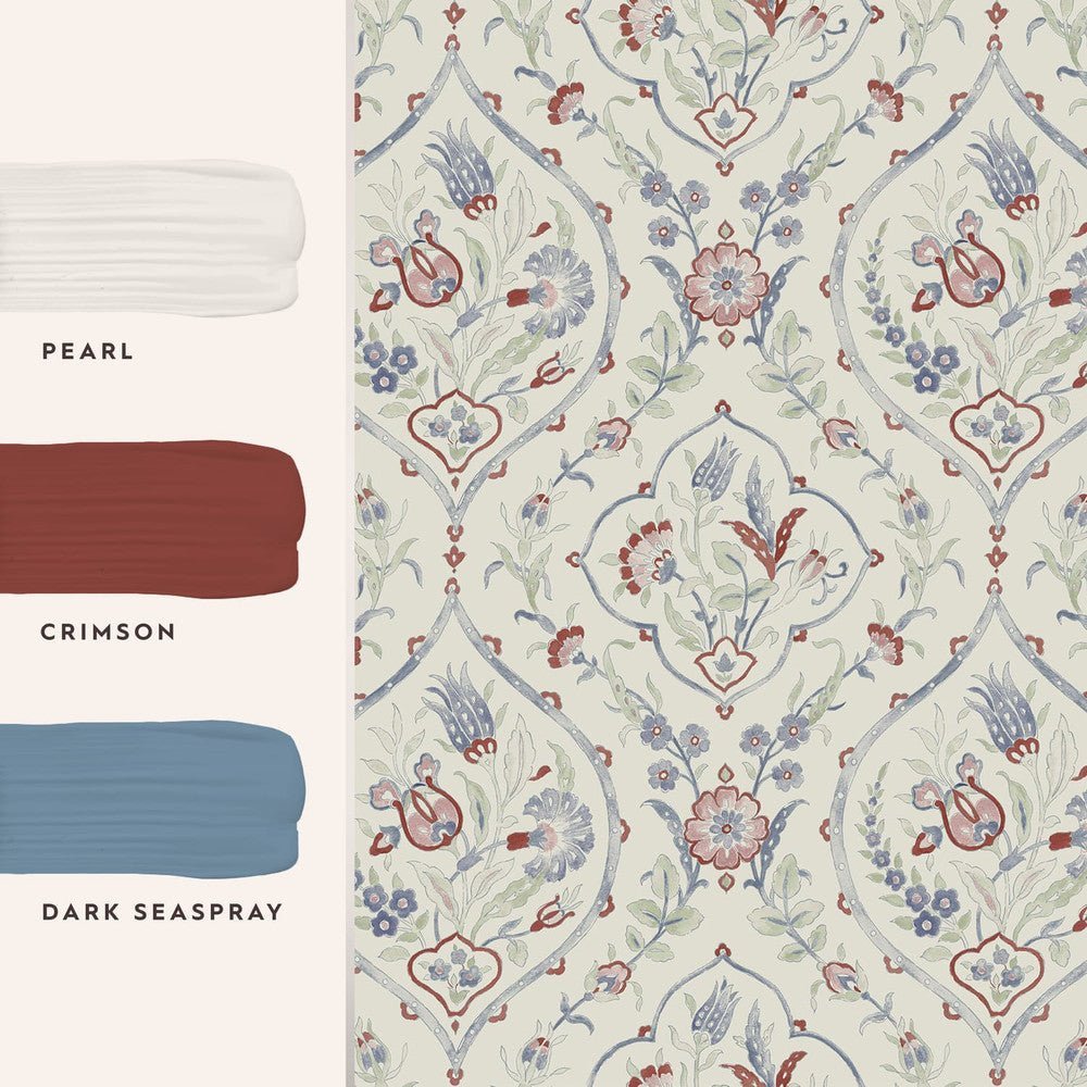 Foscot Damask Wallpaper - Crimson Red - Laura Ashley - 121069Wallpaper199