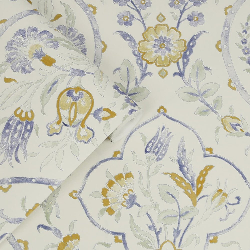 Foscot Damask Wallpaper - Pale Ochre Yellow - Laura Ashley - 121070Wallpaper199