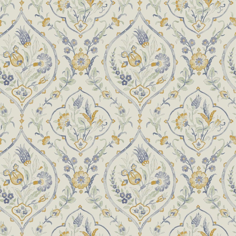 Foscot Damask Wallpaper - Pale Ochre Yellow - Laura Ashley - 121070Wallpaper199