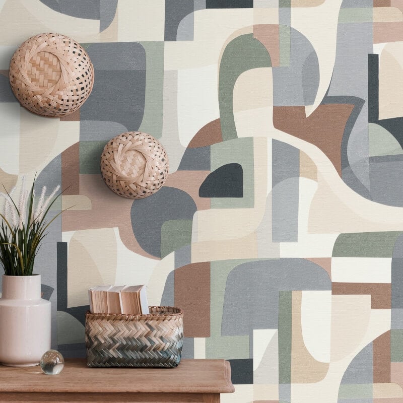 Fragment Modern Geometric Wallpaper - Brown Multi - Erismann - 10432 - 11Wallpaper199