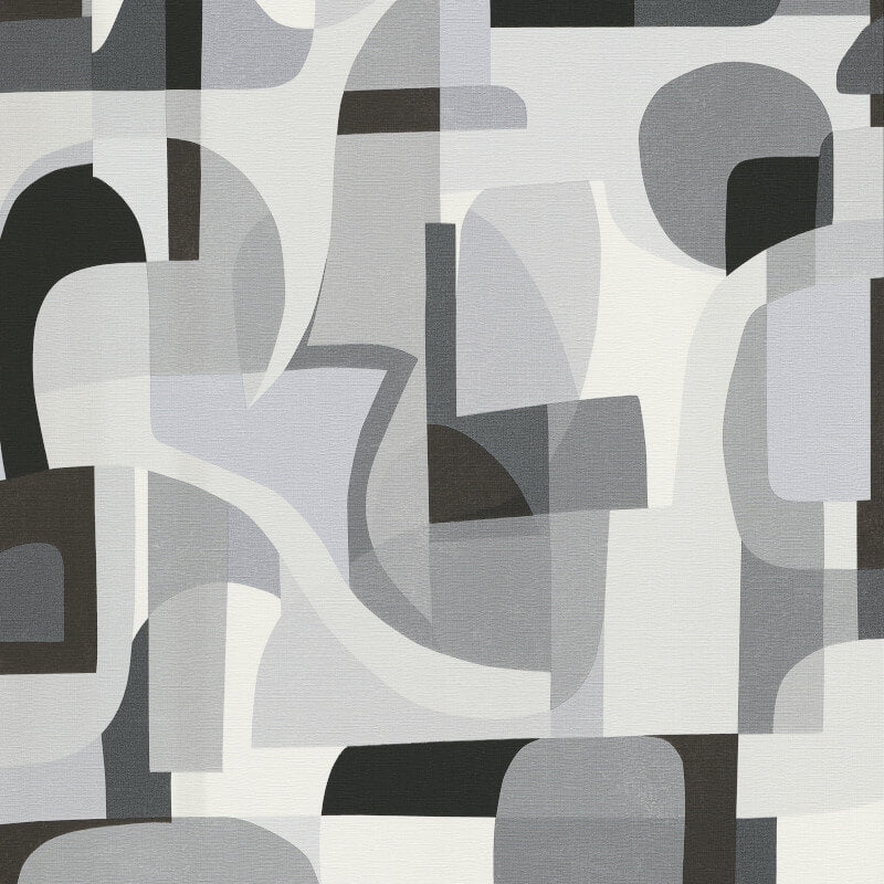 Fragment Modern Geometric Wallpaper - Grey/Black - Erismann - 10432 - 10Wallpaper199