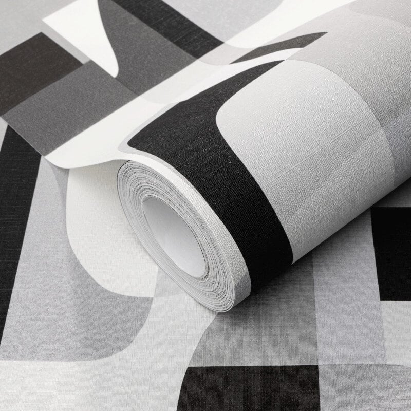 Fragment Modern Geometric Wallpaper - Grey/Black - Erismann - 10432 - 10Wallpaper199