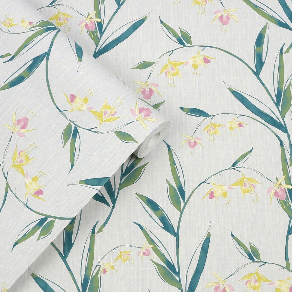 Fulwell Fuchsia Wallpaper - Pale Slate Grey - Laura Ashley - 127403Wallpaper199