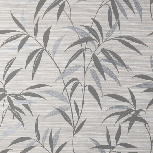 Fusion Leaf Metallic Wallpaper - Grey - Crown - M1771Wallpaper199