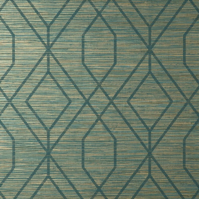 Fusion Trellis Metallic Wallpaper - Teal - Crown - M1773Wallpaper199