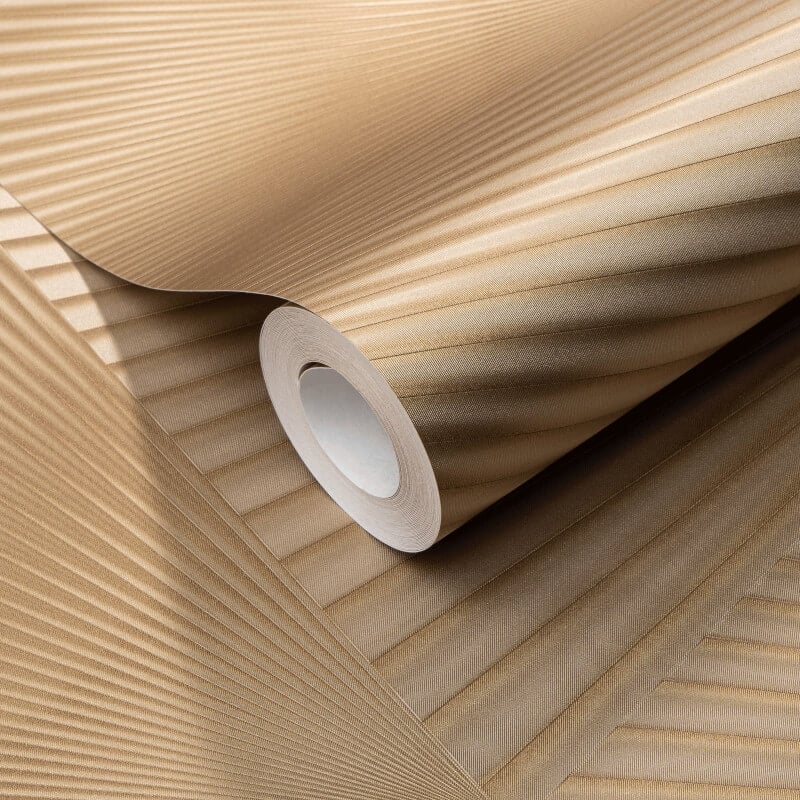 Gala 3D Effect Fan Metallic Wallpaper - Gold - Erismann - 10404 - 30Wallpaper199