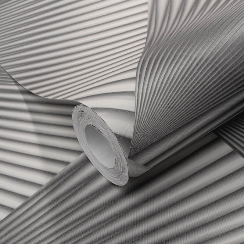 Gala 3D Effect Fan Metallic Wallpaper - Grey - Erismann - 10404 - 10Wallpaper199