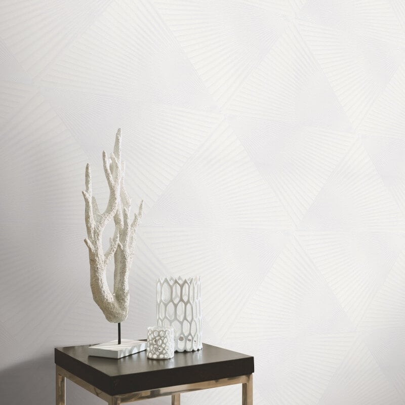 Gala 3D Effect Fan Metallic Wallpaper - White - Erismann - 10404 - 01Wallpaper199