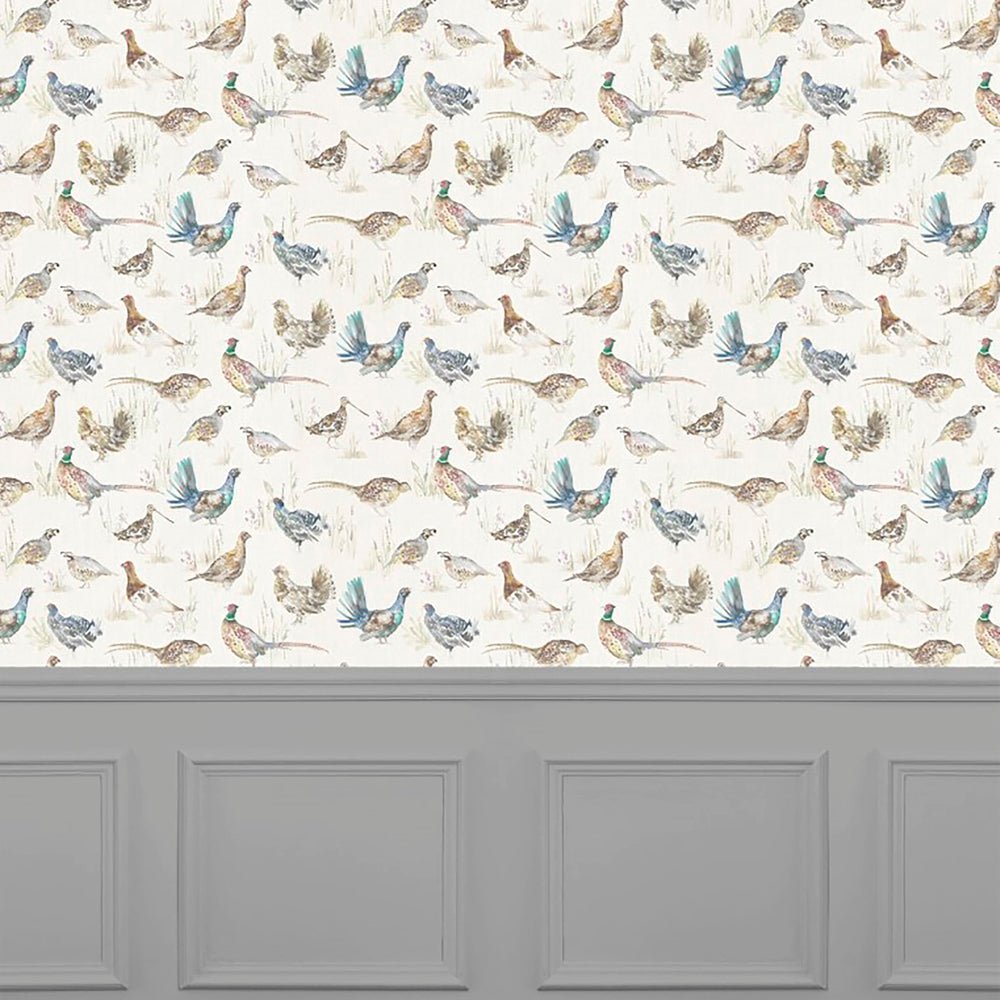 Game Birds Wallpaper - Cream - Voyage Maison - GAMEBIR/WPO/CREWallpaper199