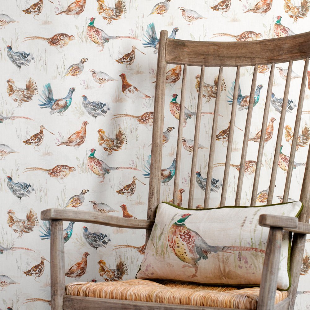 Game Birds Wallpaper - Cream - Voyage Maison - GAMEBIR/WPO/CREWallpaper199