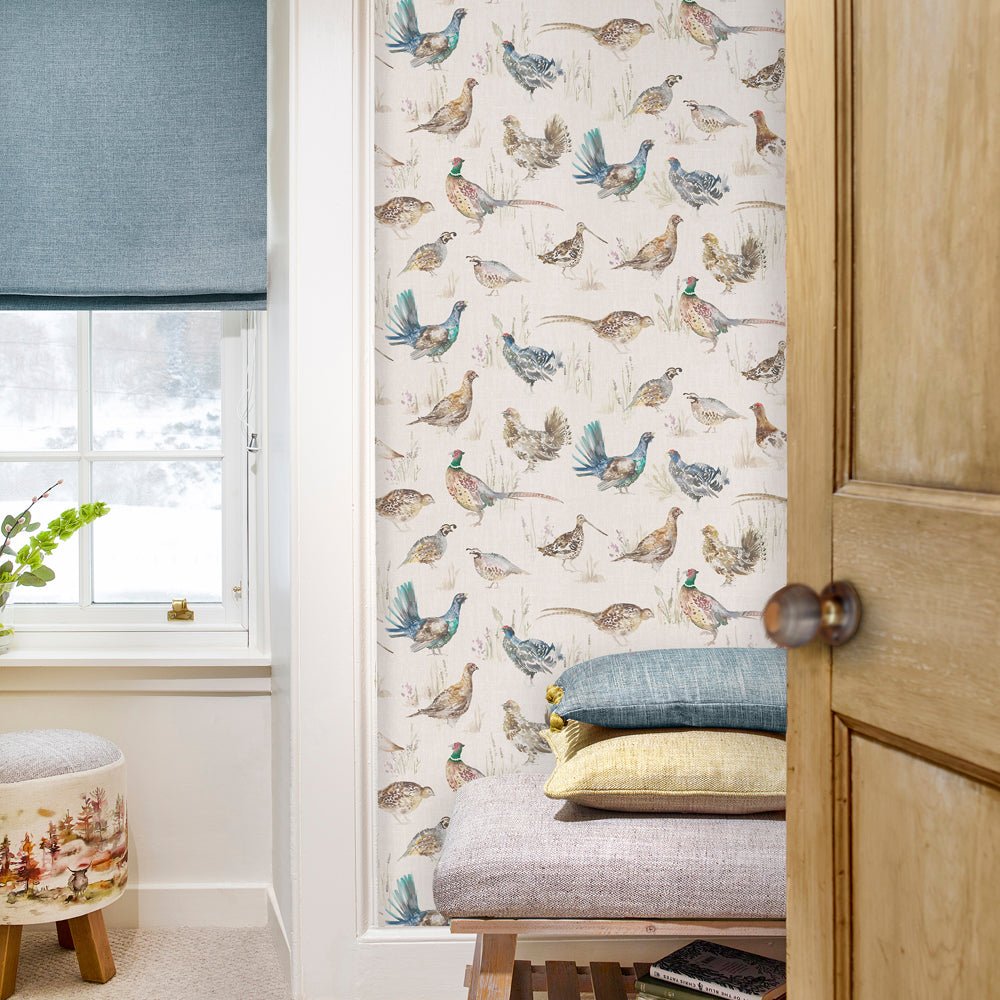 Game Birds Wallpaper - Linen - Voyage Maison - GAMEBIR/WPO/LINWallpaper199