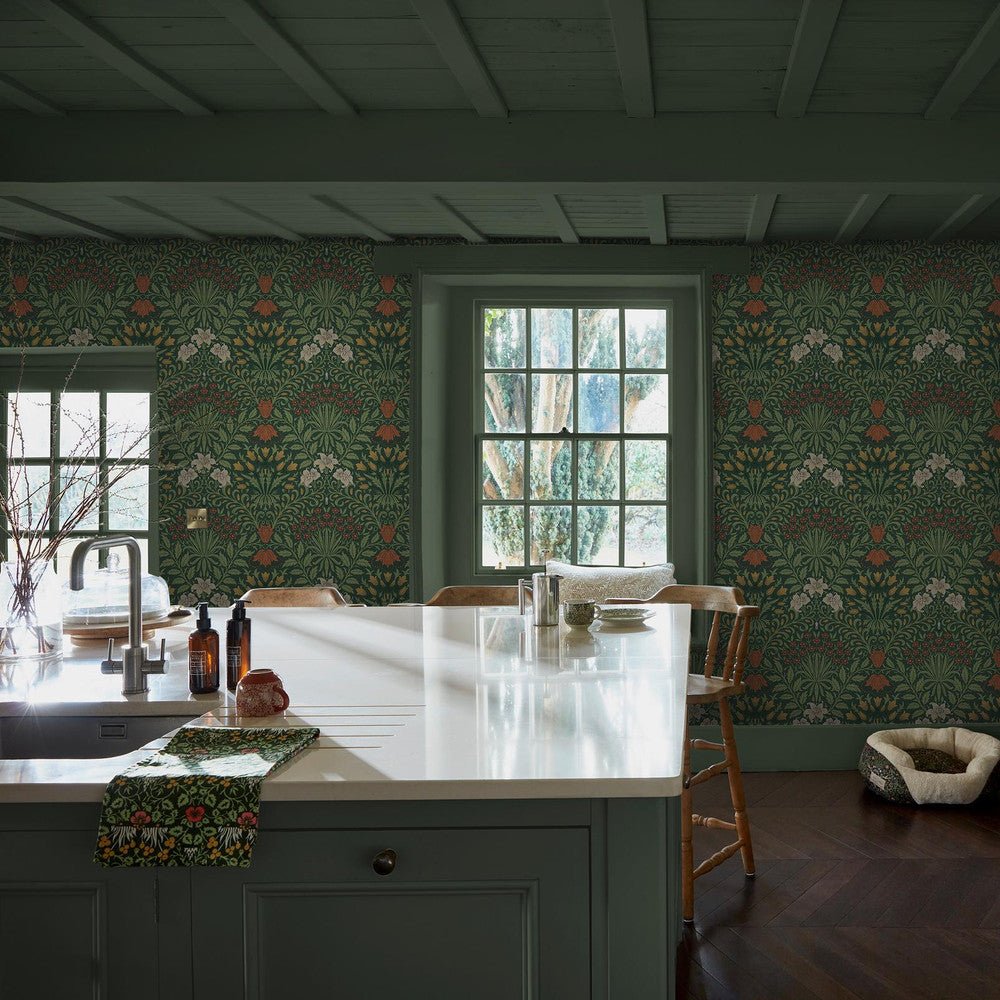 Garden Wallpaper - Moss Green - 140495 - William MorrisWallpaper199