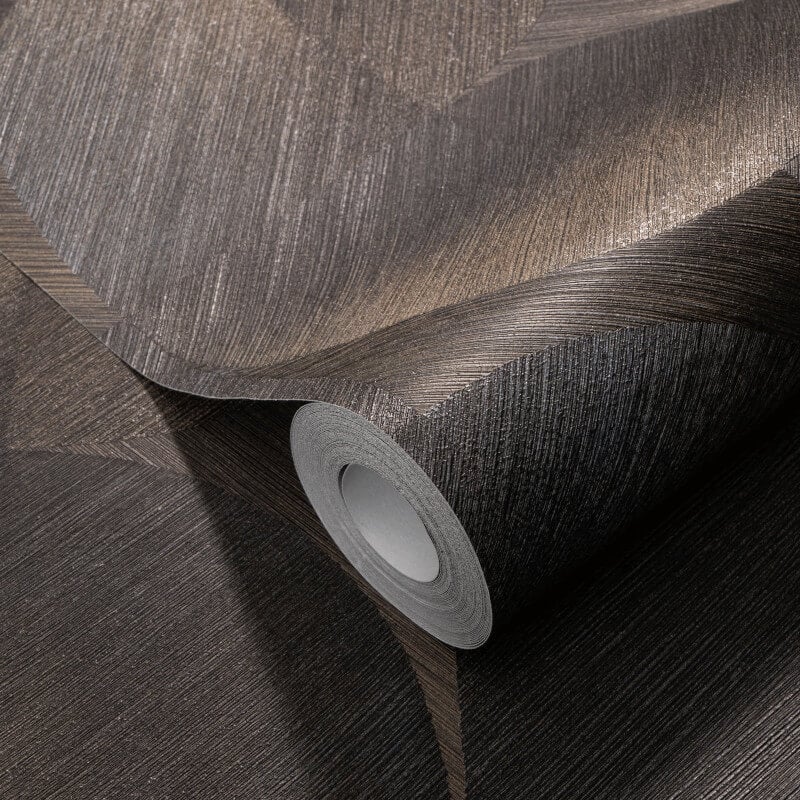 Geometric Tile Abstract Wallpaper - Black/Brown - Erismann - 10392 - 15Wallpaper199
