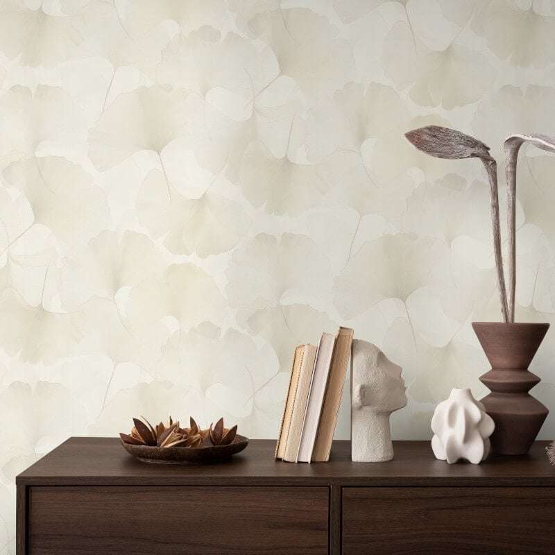Ginko Dream Floral Metallic Wallpaper - Cream - Erismann - 10470 - 14Wallpaper199