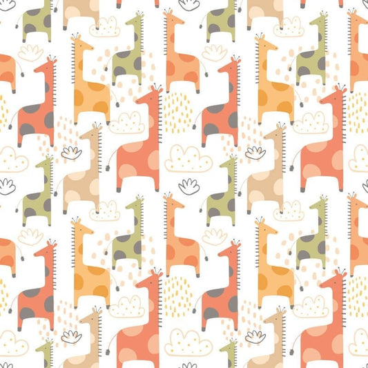 Giraffe Friends Wallpaper - Ginger Spice - Hoopla Walls - HWA1297WWallpaper199