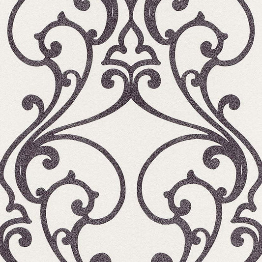 Glamour White and Silver Wallpaper - White and Silver - Rasch - 404609Wallpaper199