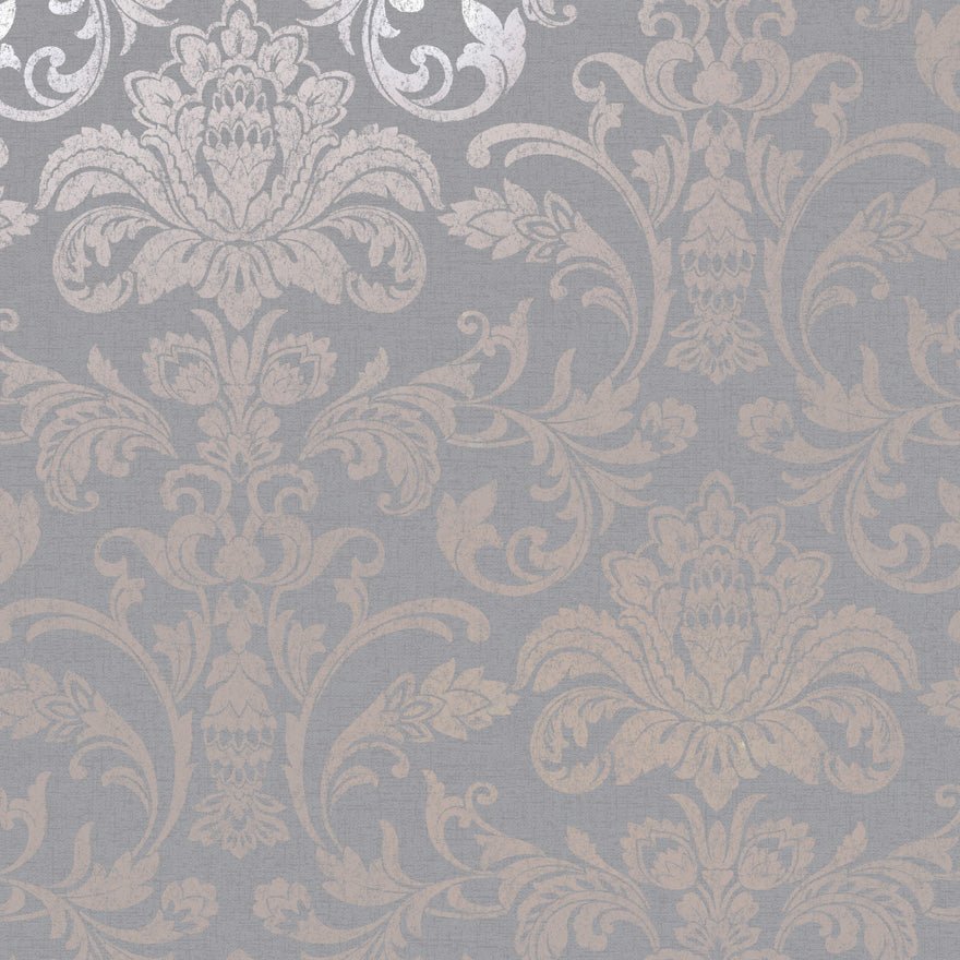 Glistening Damask Wallpaper - Rosegold/Grey - Holden Décor - 12712Wallpaper199