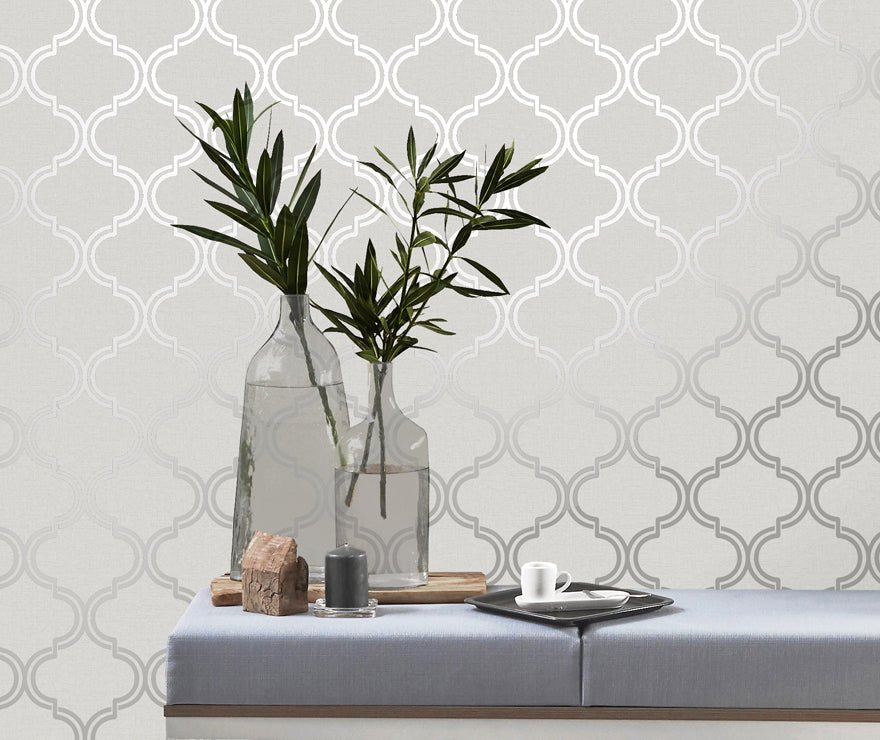 Glistening Geo Wallpaper - Grey/Silver - Holden Décor - 12750Wallpaper199