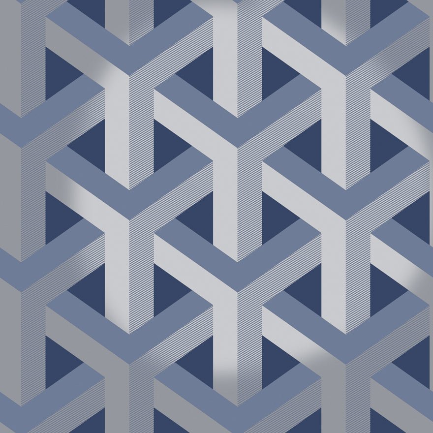 Glistening Trident Geo Wallpaper - Navy - Holden Décor - 12810Wallpaper199