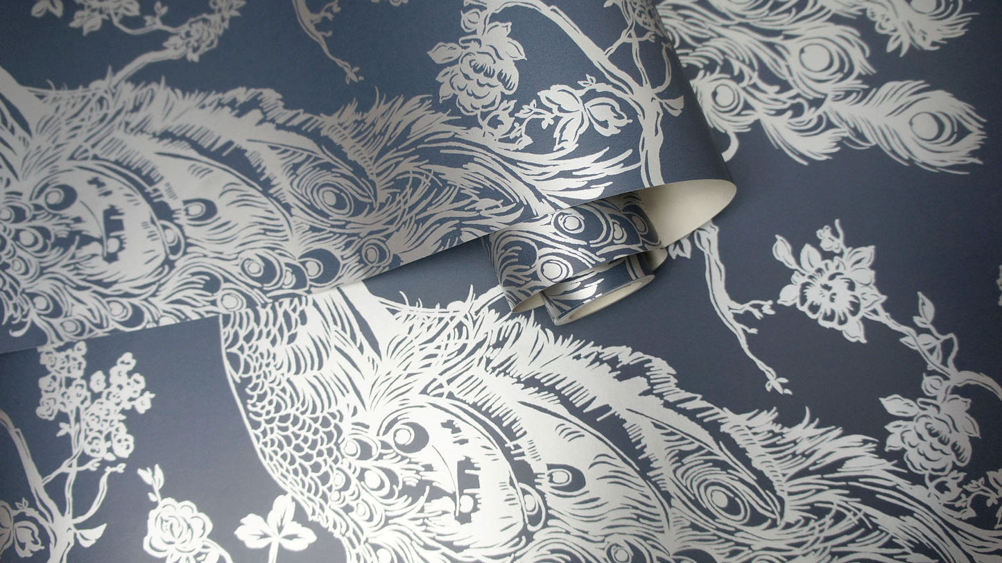 Glistening Wallpaper - Peacock Navy - Holden Décor - 12960Wallpaper199