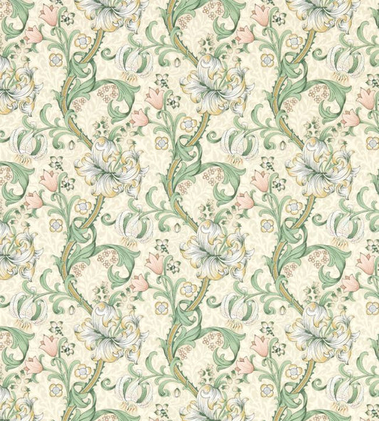 Golden Lily Wallpaper - Linen/Blush - W0174/01 - Clarke & ClarkeWallpaper199