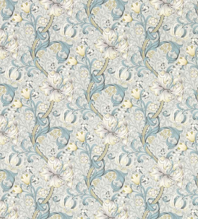 Golden Lily Wallpaper - Slate/Dove - W0174/02 - Clarke & ClarkeWallpaper199