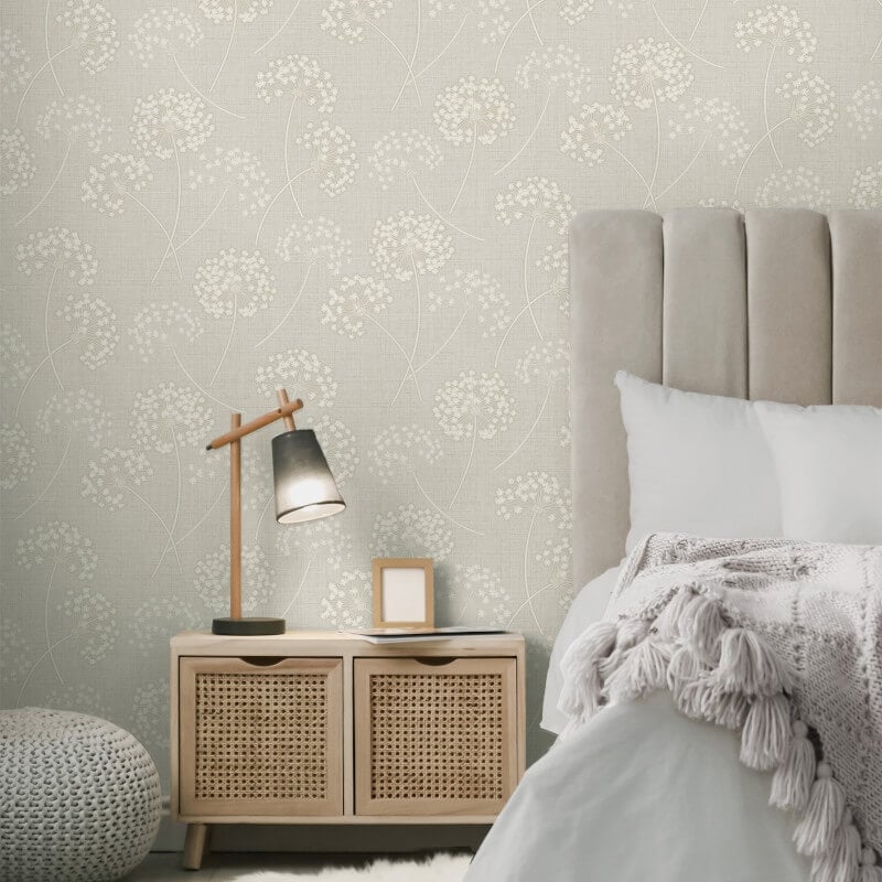 Grace Allium Flower Wallpaper - Stone - Fine Décor - FD43281Wallpaper199