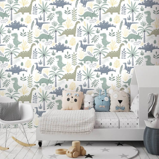 Happy Dinosaurs Wallpaper - Multi - Muriva - 577824Wallpaper199