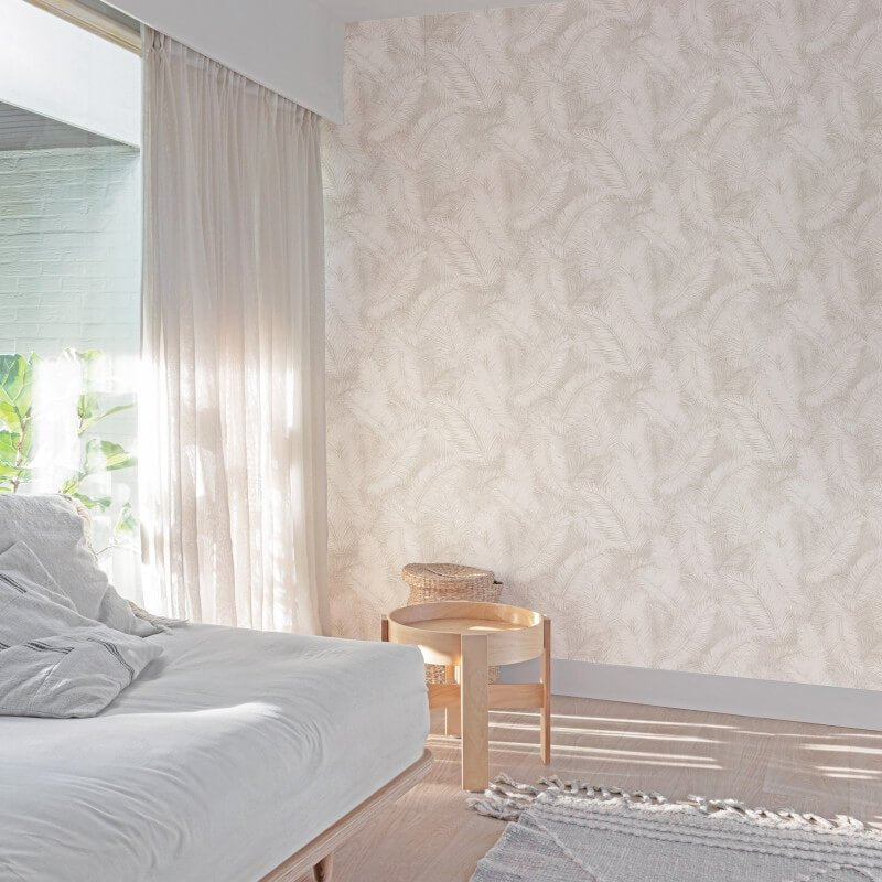Happy Leaf Motif Wallpaper - Beige - Grandeco - A70202Wallpaper199