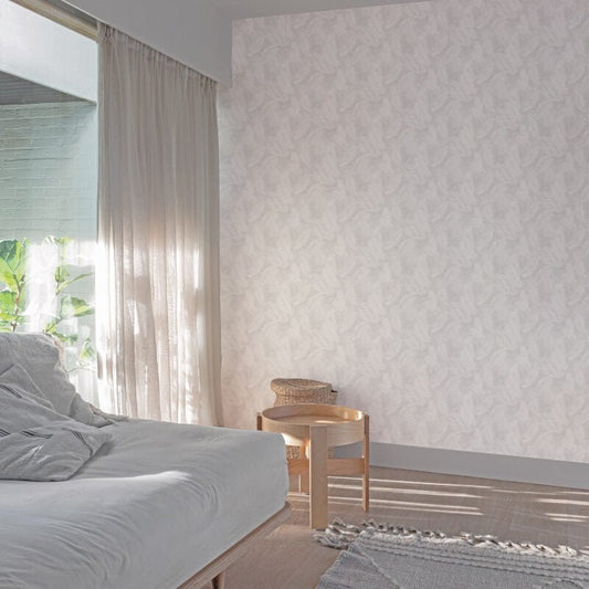Happy Leaf Motif Wallpaper - White/Grey - Grandeco - A70201Wallpaper199