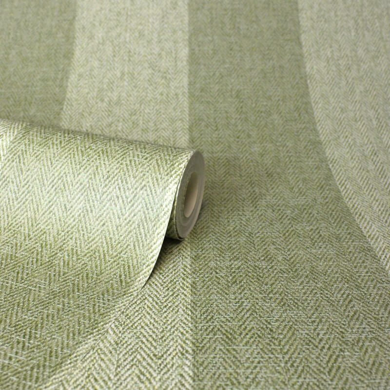 Harris Stripe Wallpaper - Green - Crown - M1866Wallpaper199