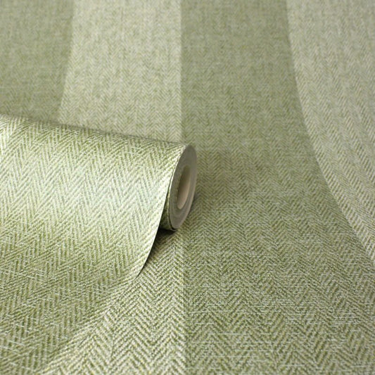 Harris Stripe Wallpaper - Green - Crown - M1866Wallpaper199