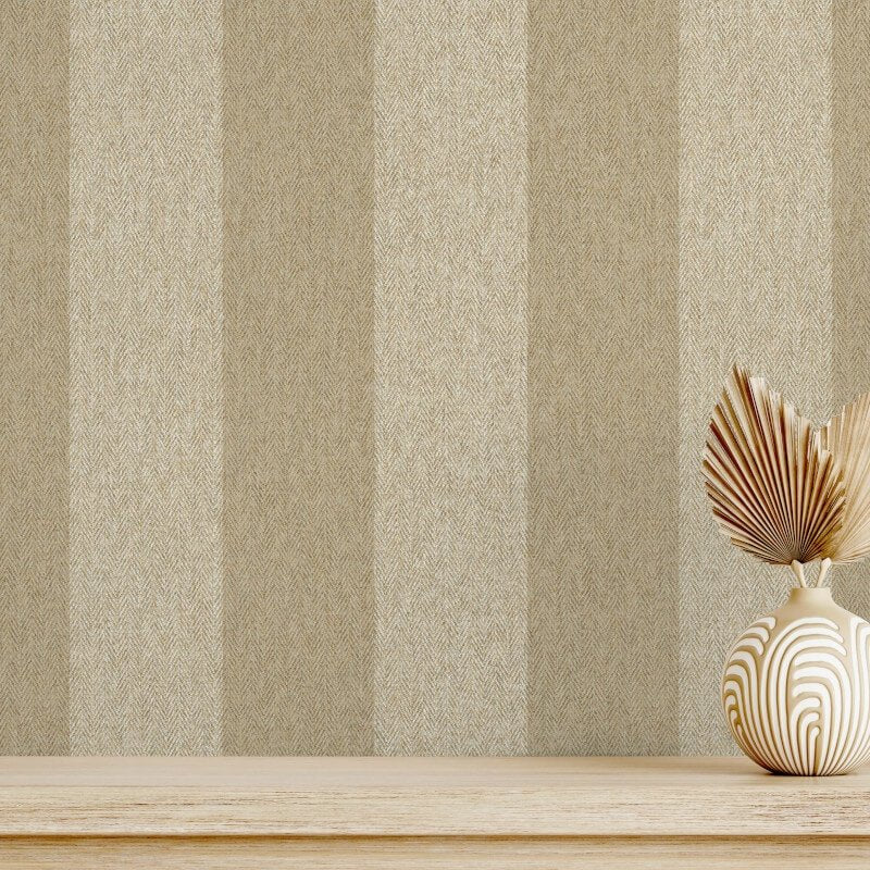 Harris Stripe Wallpaper - Natural - Crown - M1869Wallpaper199