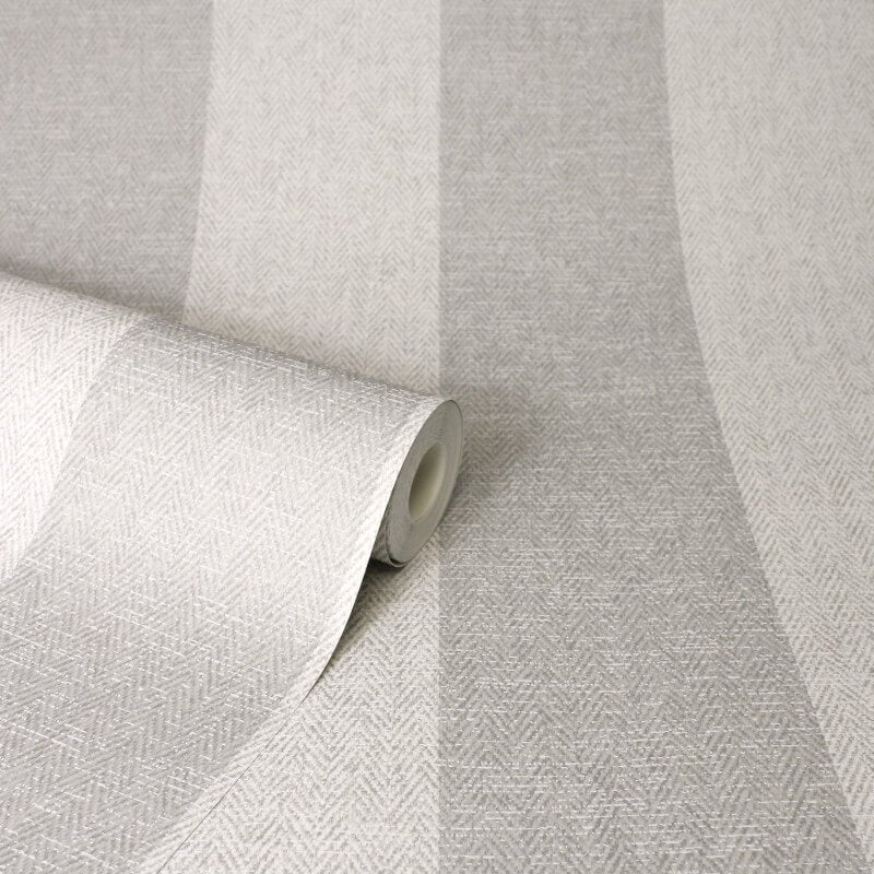 Harris Stripe Wallpaper - Soft Grey - Crown - M1872Wallpaper199