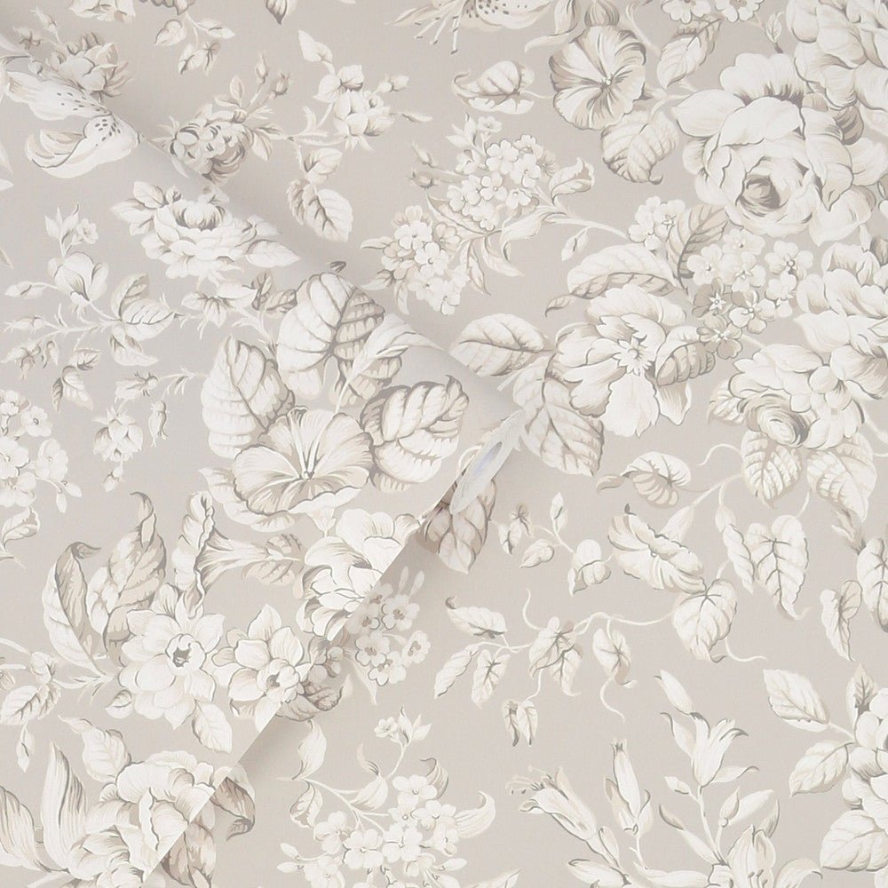 Heledd Blooms Wallpaper - Dove Grey - Laura Ashley - 122762Wallpaper199