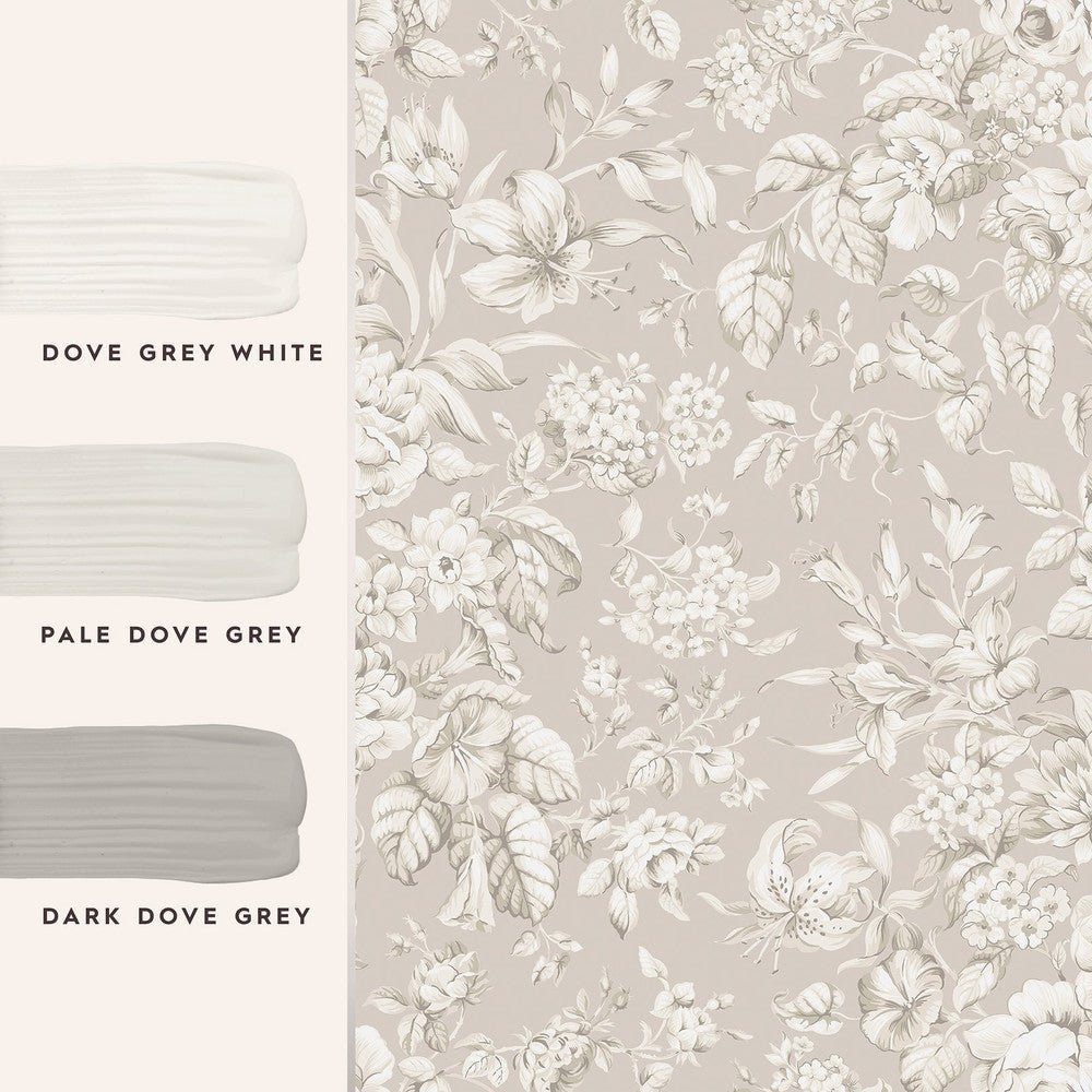 Heledd Blooms Wallpaper - Dove Grey - Laura Ashley - 122762Wallpaper199