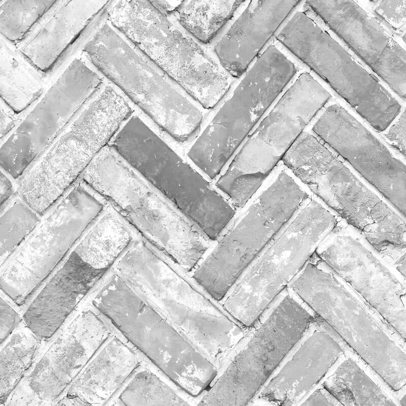 Herringbone Brick Wallpaper - Grey - Muriva - 174502Wallpaper199