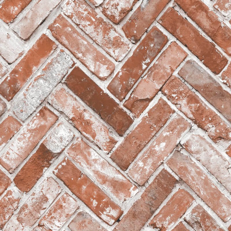 Herringbone Brick Wallpaper - Red - Muriva - 174501Wallpaper199