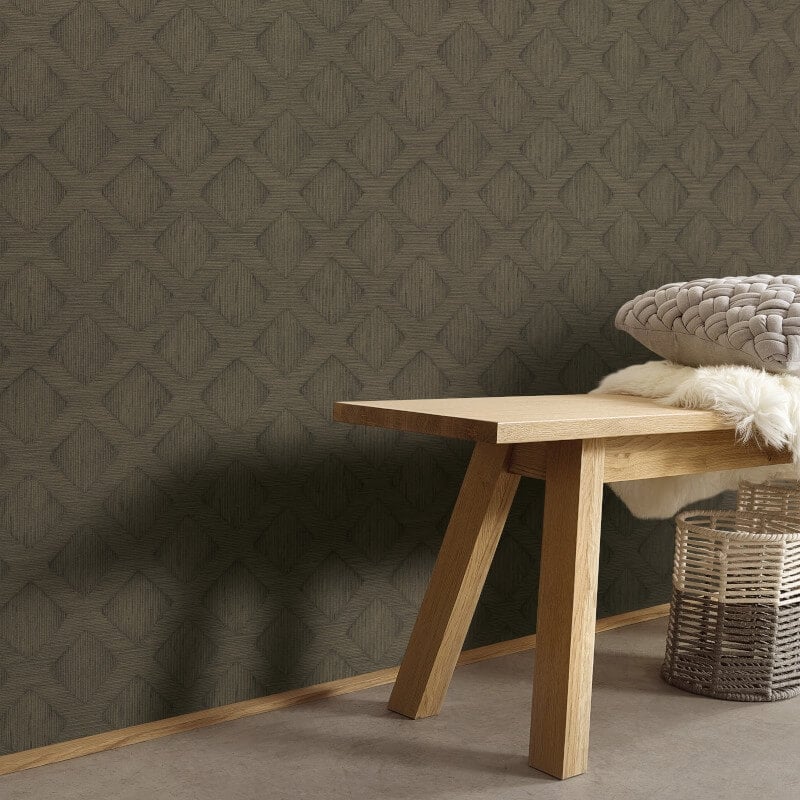 Hidden Harmony Geometric Wallpaper - Forest Green - Erismann - 10509 - 36Wallpaper199