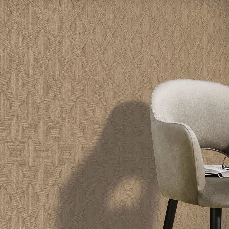 Hidden Harmony Geometric Wallpaper - Natural - Erismann - 10509 - 11Wallpaper199