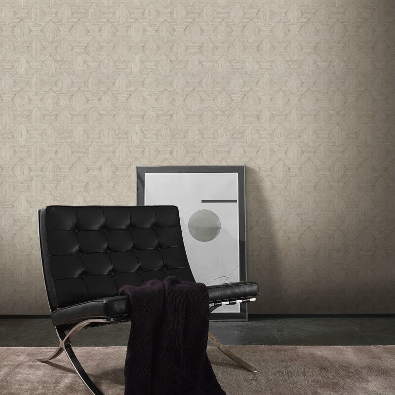 Hidden Harmony Geometric Wallpaper - Soft Taupe - Erismann - 10509 - 02Wallpaper199