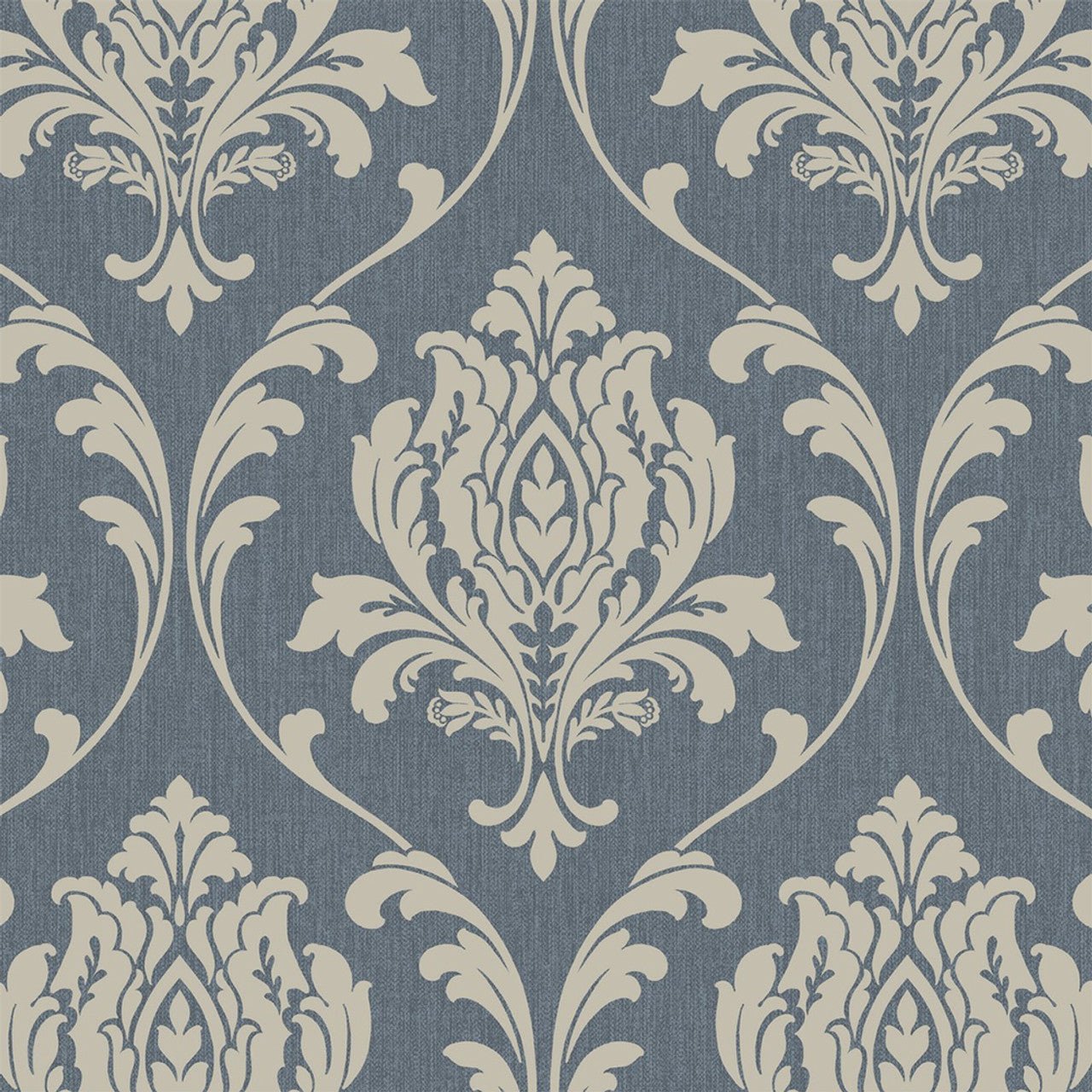 Highgrove Damask Wallpaper - Gold & Navy - Rasch - 274997Wallpaper199