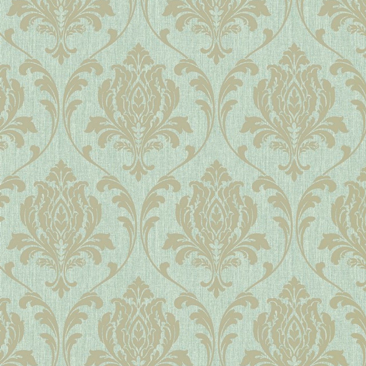 Highgrove Damask Wallpaper - Gold & Teal - Rasch - 274973Wallpaper199