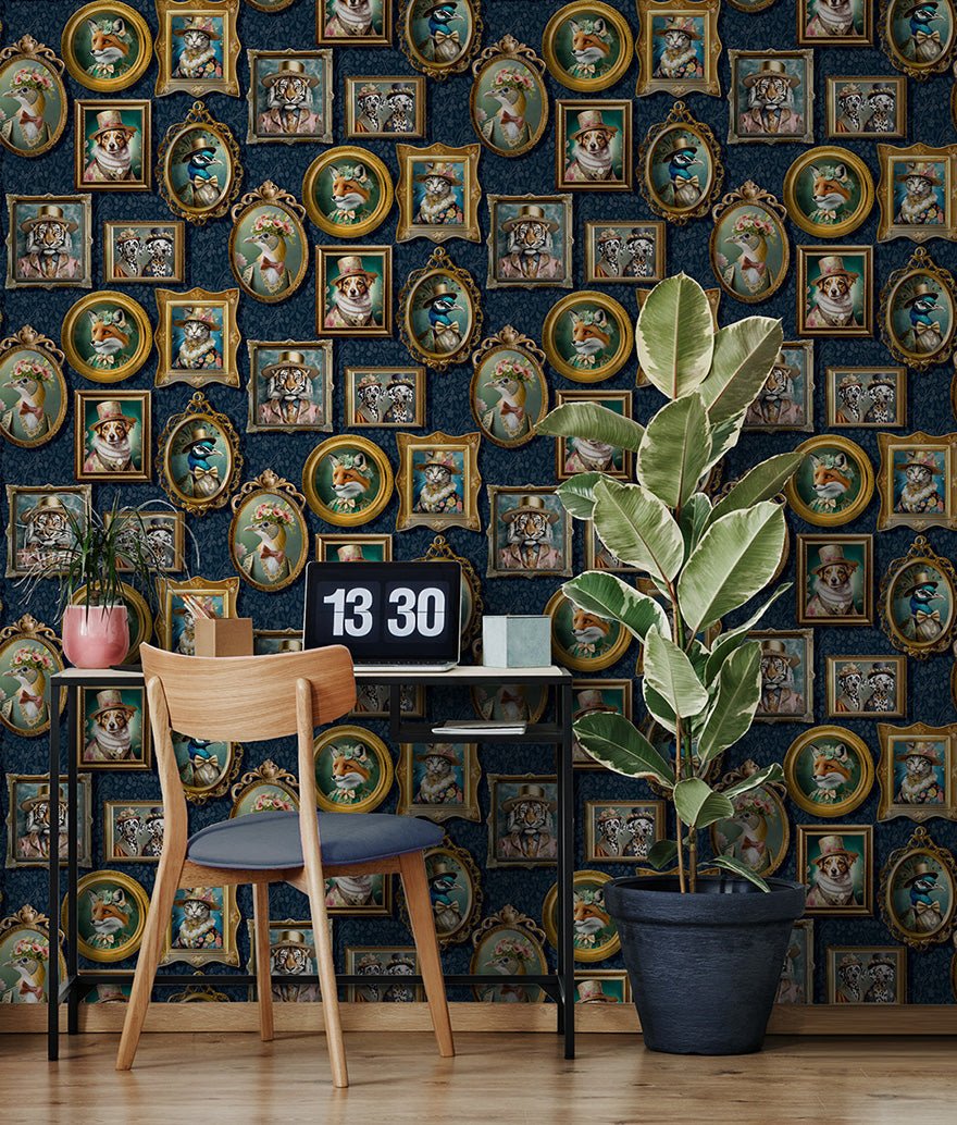Holden Regal Beasts Wallpaper - Navy - Holden Décor - 13791Wallpaper199